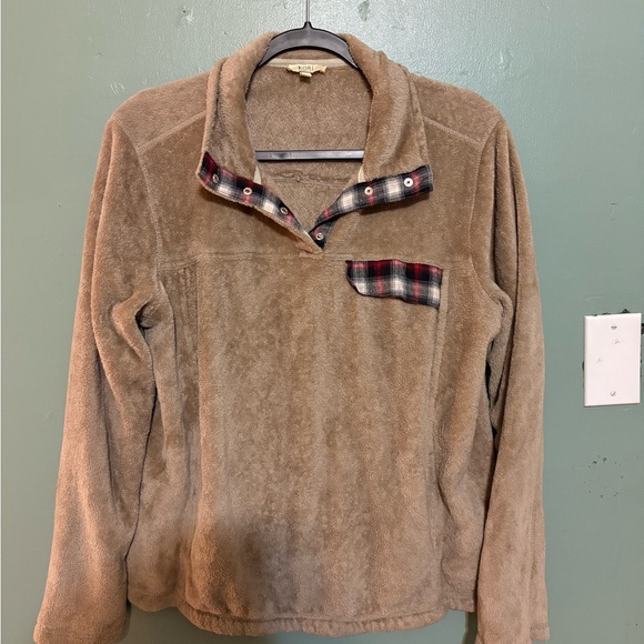 Kori Jackets & Blazers - Kori Tan Plush Fleece Jacket with Collar